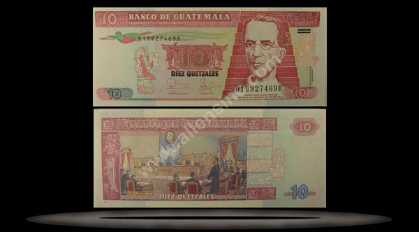 Guatemala Banknote, 10 Quetzales, 25.8.2006, P#111 MAIN