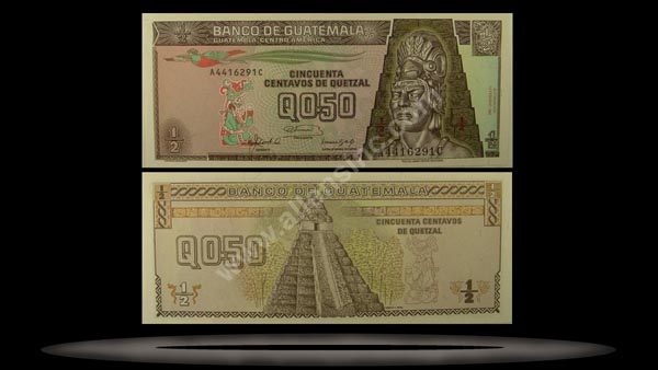 Guatemala Banknote, 1/2 Quetzal, 14.2.1992, P#72 MAIN