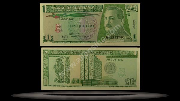 Guatemala Banknote, 1 Quetzal, 6.3.1991, P#73 MAIN