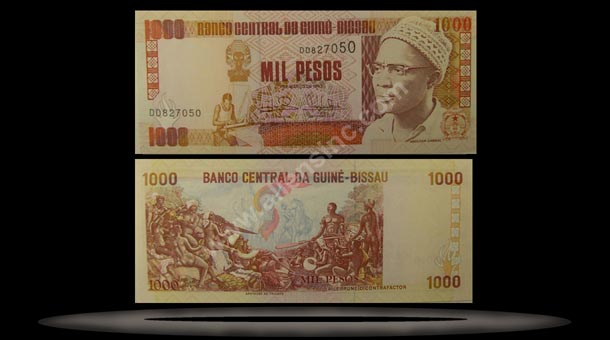Guinea-Bissau Banknote, 1000 Pesos, 1.3.1990, P#13a MAIN