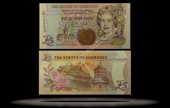 Guernsey Banknote, 5 Pounds, ND (1996), P#56b MAIN