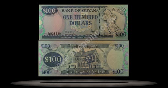 Guyana Banknote, 100 Dollars, ND (1999), P#31 MAIN