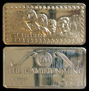 Mt. Rushmore' Art Bar by Hamilton Mint. MAIN