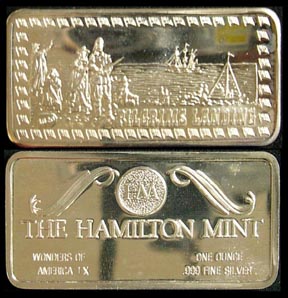 Pilgrims’ Landing' Art Bar by Hamilton Mint. MAIN