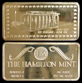 San Francisco Cable Car' Art Bar by Hamilton Mint. MAIN