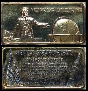 Monroe Doctrine, gold plated' Art Bar by Hamilton Mint. MAIN