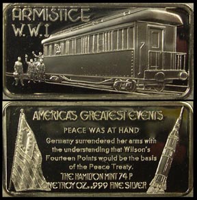 Armistice WWI' Art Bar by Hamilton Mint. MAIN