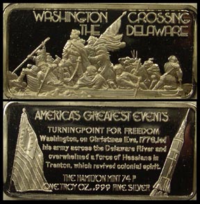 Washington Crossing The Delaware' Art Bar by Hamilton Mint. MAIN