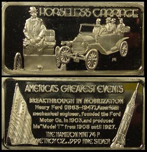 Horseless Carriage' Art Bar by Hamilton Mint. MAIN