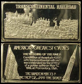 Transcontinental Railroad' Art Bar by Hamilton Mint. MAIN