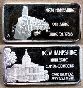 New Hampshire' Art Bar by Hamilton Mint. MAIN