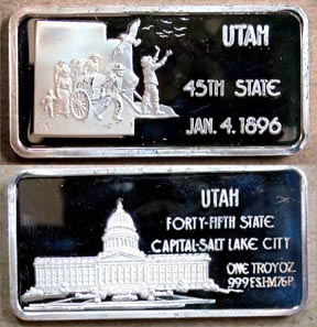 Utah' Art Bar by Hamilton Mint. MAIN