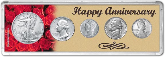 1943 Happy Anniversary Coin Gift Set LARGE