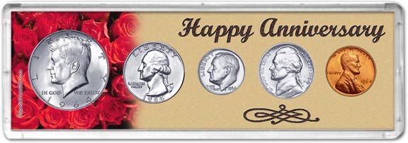1964 Happy Anniversary Coin Gift Set LARGE