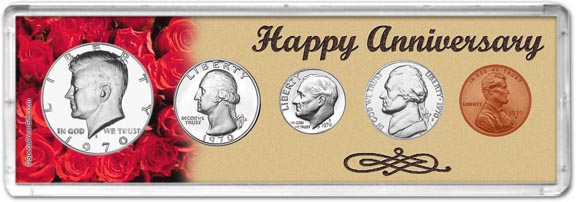 1970 Happy Anniversary Coin Gift Set LARGE