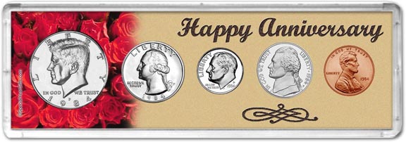 1984 Happy Anniversary Coin Gift Set LARGE