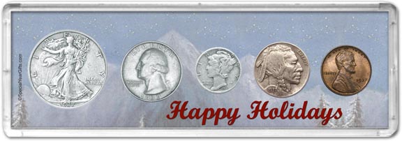 1937 Happy Holidays Coin Gift Set LARGE