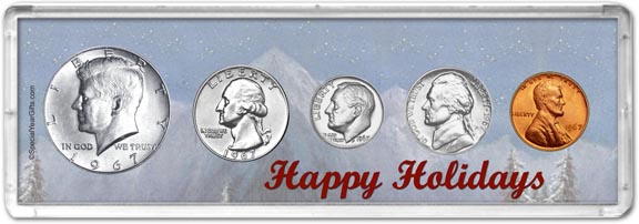 1967 Happy Holidays Coin Gift Set LARGE