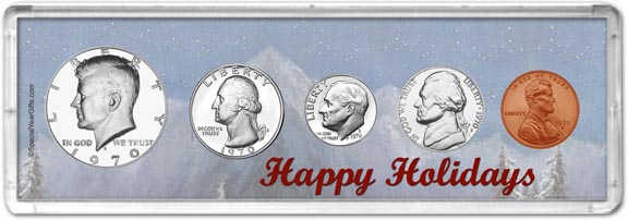 1970 Happy Holidays Coin Gift Set LARGE