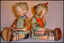 Book Worm, Boy and Girl, M. I. Hummel Bookend MAIN