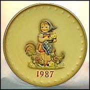 1987 Feeding Time, M. I. Hummel Annual Plate MAIN