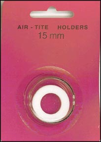 Air-Tite Coin Capsule, Model A, 15mm, white ring MAIN