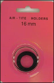 Air-Tite Coin Capsule, Model A, 16mm, black ring MAIN