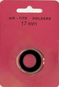 Air-Tite Coin Capsule, Model A, 17mm, black ring MAIN