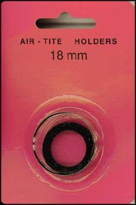 Air-Tite Coin Capsule, Model A, 18mm, black ring MAIN