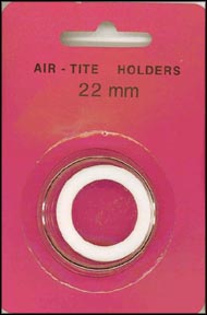 Air-Tite Coin Capsule, Model T, 22mm, white ring MAIN