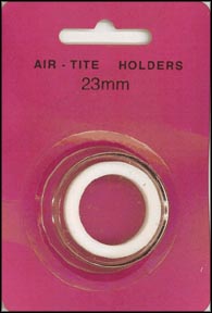 Air-Tite Coin Capsule, Model T, 23mm, white ring MAIN