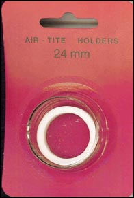 Air-Tite Coin Capsule, Model T, 24mm, white ring MAIN
