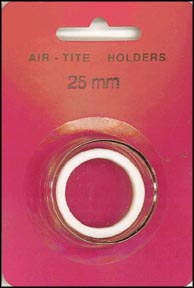 Air-Tite Coin Capsule, Model T, 25mm, white ring MAIN