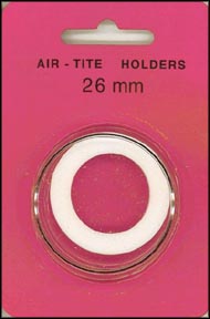 Air-Tite Coin Capsule, Model H, 26mm, white ring MAIN