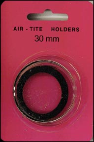 Air-Tite Coin Capsule, Model H, 30mm, black ring MAIN