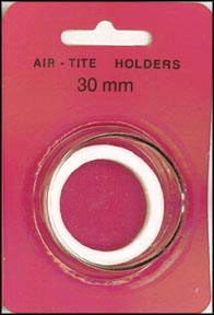 Air-Tite Coin Capsule, Model H, 30mm, white ring MAIN