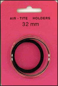 Air-Tite Coin Capsule, Model H, 32mm, black ring MAIN