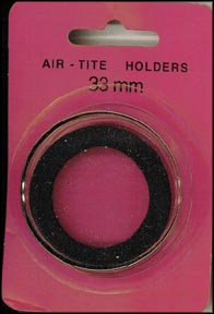 Air-Tite Coin Capsule, Model I, 33mm, black ring MAIN