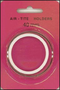 Air-Tite Coin Capsule, Model I, 40mm, white ring MAIN