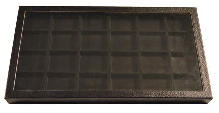 Chipboard Display Case, 24 Sect 7 3/4 x 14 1/2 x 1'', black MAIN