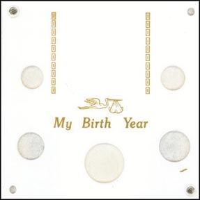 Capital Plastics #32, Photo Coin Display, Birth Year Coins, Cent thru Half Dollar, White MAIN