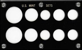 Capital Plastics #33 Mint Set Holder, Cent thru Half Dollar, holds 2 sets, Black MAIN