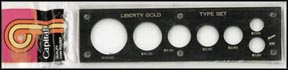 Capital Plastics #416, Liberty Gold Type Set $20, $10, $5, $3, $2 1/2, Large $1, Small $1, Black MAIN