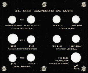 Capital Plastics #423E, US Commemorative Gold Coins, 1903-1926, Black MAIN