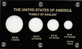 Capital Plastics #434G, Family of Gold Eagles, 1 oz - 1/10 oz, Black MAIN