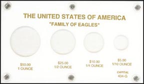 Capital Plastics #434G, Family of Gold Eagles, 1 oz - 1/10 oz, White MAIN