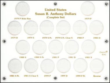 Capital Plastics #454C, Susan B. Anthony Dollar Set, White MAIN