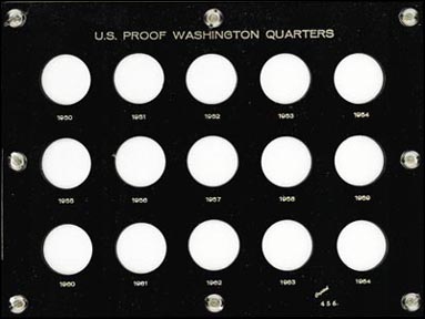Capital Plastics #456B, Proof Washington Quarters 1950-64, Black MAIN