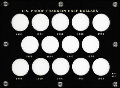 Capital Plastics #457 Proof Franklin Half Dollars 1950-1963, Black MAIN