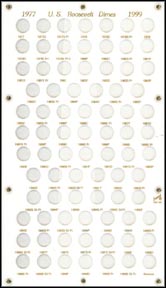 Capital Plastics #BVD10C, Roosevelt Dimes 1977-1999, White MAIN